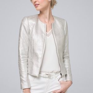 White House Black Market Metallic Tweed Jacket NWT
